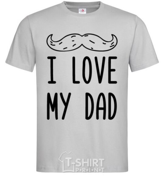 Men's T-Shirt I love my DAD inscription grey фото