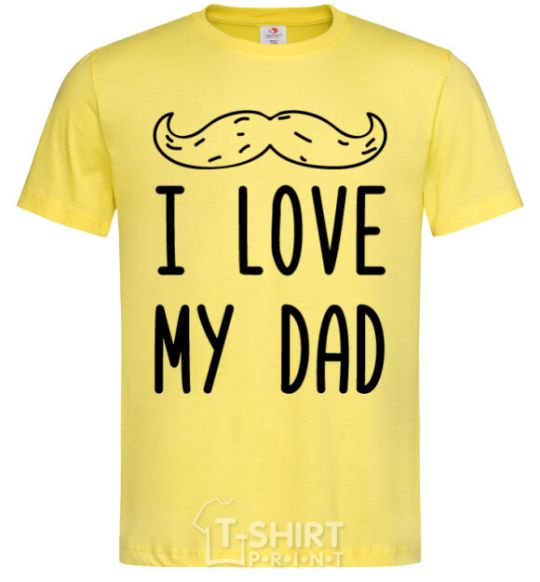 Мужская футболка I love my DAD надпись Лимонный фото