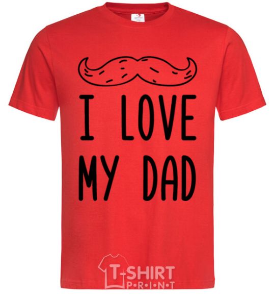 Мужская футболка I love my DAD надпись Красный фото