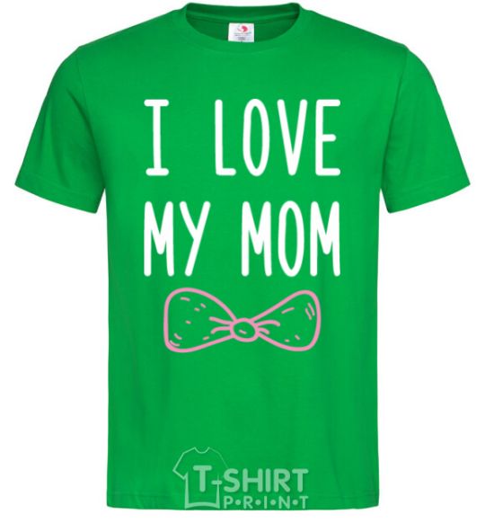 Мужская футболка I love my MOM2 Зеленый фото