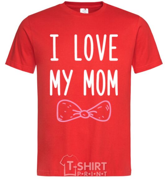 Men's T-Shirt I love my MOM2 red фото