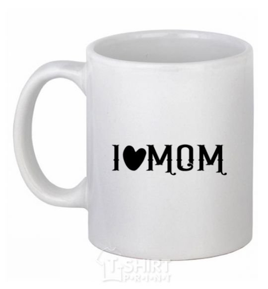 Чашка керамическая I love MOM Lovely Белый фото