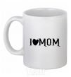 Чашка керамическая I love MOM Lovely Белый фото