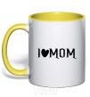 Чашка с цветной ручкой I love MOM Lovely Солнечно желтый фото