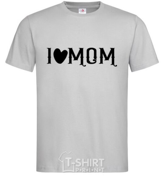 Мужская футболка I love MOM Lovely Серый фото