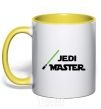 Mug with a colored handle Jedi Master yellow фото