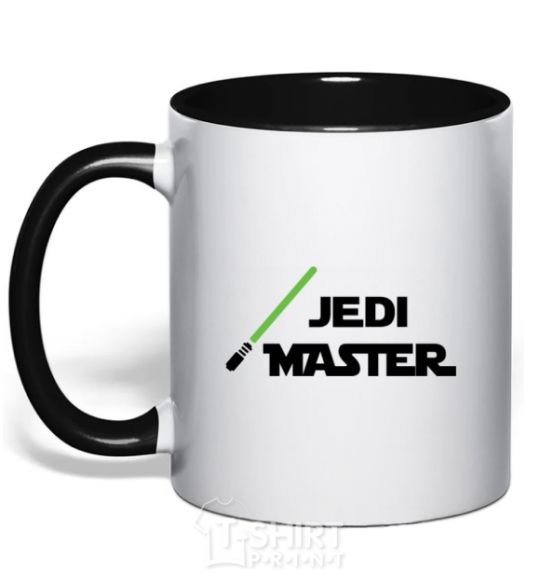 Mug with a colored handle Jedi Master black фото