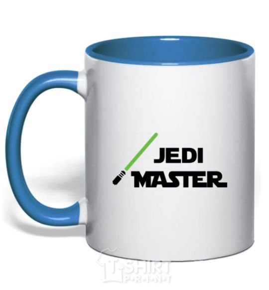 Mug with a colored handle Jedi Master royal-blue фото