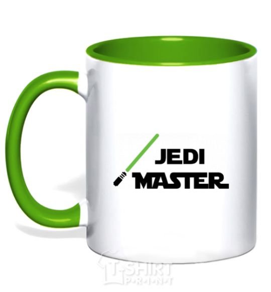 Mug with a colored handle Jedi Master kelly-green фото