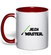 Mug with a colored handle Jedi Master red фото