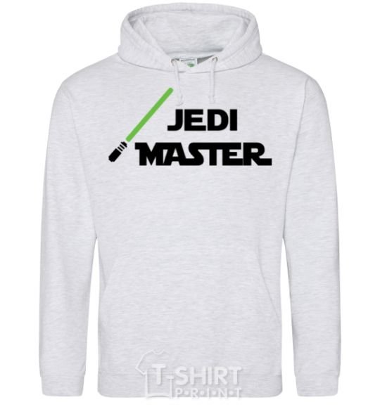 Мужская толстовка (худи) Jedi Master Серый меланж фото