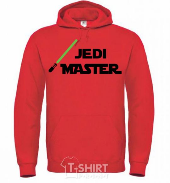 Мужская толстовка (худи) Jedi Master Ярко-красный фото