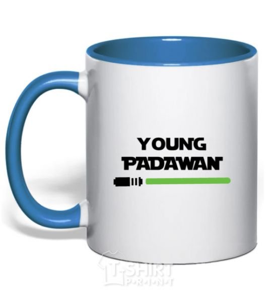 Mug with a colored handle Young Padawan royal-blue фото