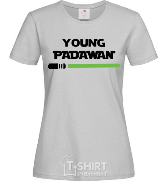 Women's T-shirt Young Padawan grey фото