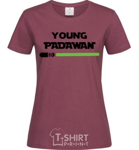 Women's T-shirt Young Padawan burgundy фото