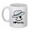 Ceramic mug I Love my family_DAD White фото