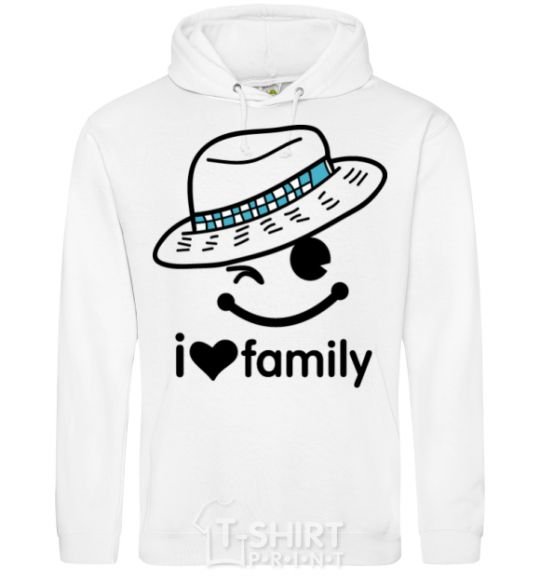 Men`s hoodie I Love my family_DAD White фото