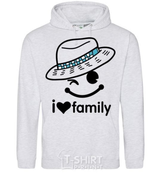 Men`s hoodie I Love my family_DAD sport-grey фото