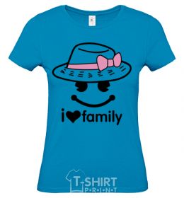Women's T-shirt I Love my family_MOM sky-blue фото
