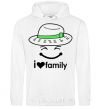 Men`s hoodie I Love my family_Kid White фото