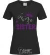 Women's T-shirt Big sister purple lettering black фото