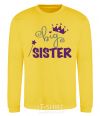 Sweatshirt Big sister purple lettering yellow фото