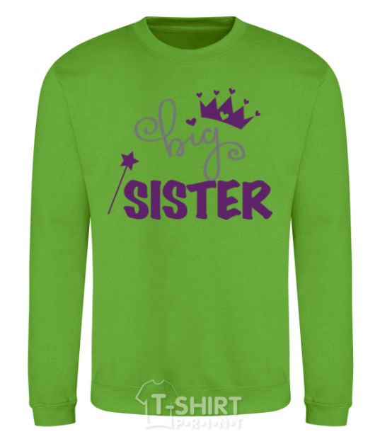 Sweatshirt Big sister purple lettering orchid-green фото