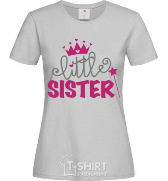 Women's T-shirt Little sister V.1 grey фото