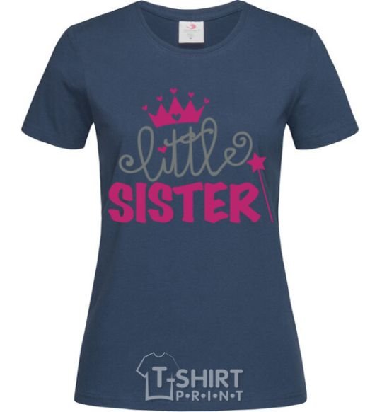 Women's T-shirt Little sister V.1 navy-blue фото