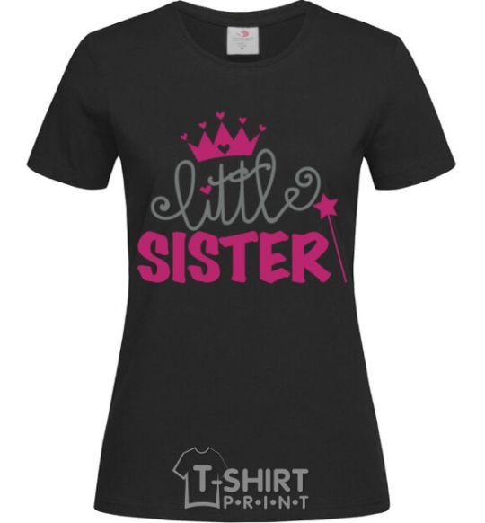 Women's T-shirt Little sister V.1 black фото