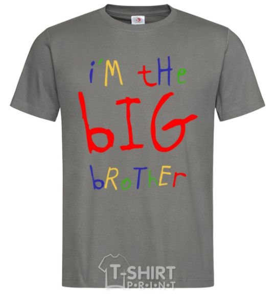 Men's T-Shirt I am the big brother dark-grey фото