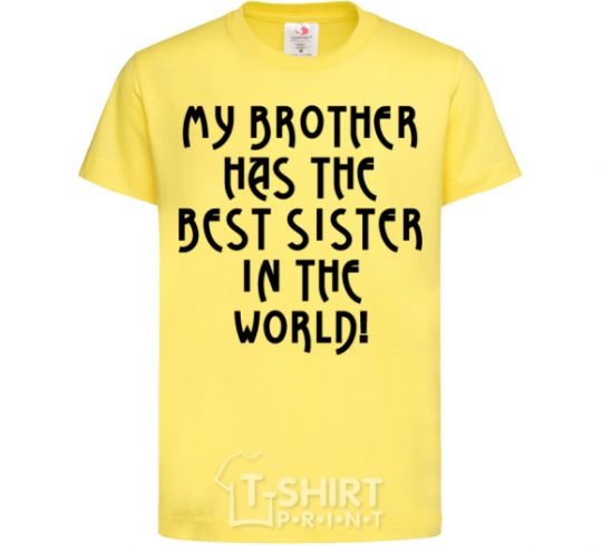 Детская футболка The best sister in the world Лимонный фото