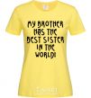 Women's T-shirt The best sister in the world cornsilk фото