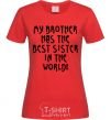 Women's T-shirt The best sister in the world red фото