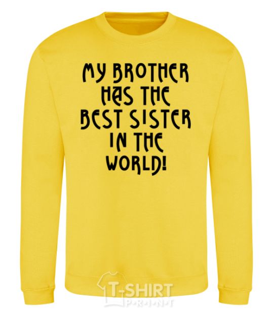 Sweatshirt The best sister in the world yellow фото