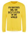 Sweatshirt The best sister in the world yellow фото