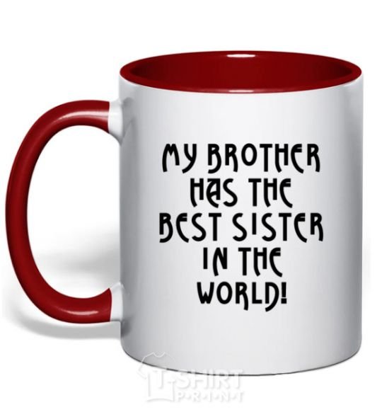 Mug with a colored handle The best sister in the world red фото