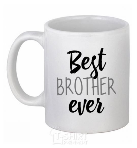 Чашка керамическая Best brother ever V.1 Белый фото