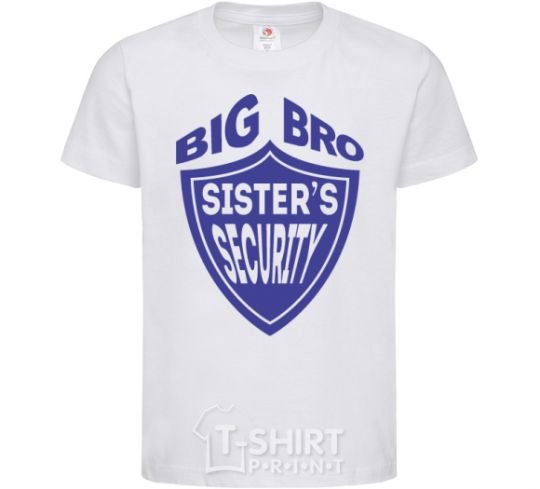 Kids T-shirt BIG BRO sisters security White фото