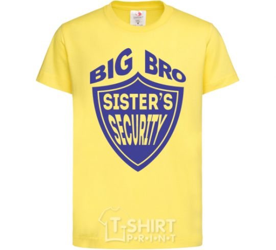 Kids T-shirt BIG BRO sisters security cornsilk фото
