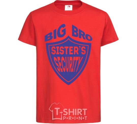 Kids T-shirt BIG BRO sisters security red фото