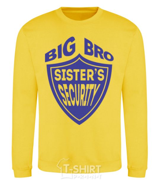 Sweatshirt BIG BRO sisters security yellow фото