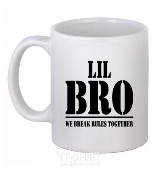 Ceramic mug Lil Bro White фото