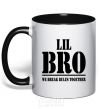 Mug with a colored handle Lil Bro black фото