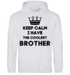 Men`s hoodie Keep calm i have the coolest brother sport-grey фото
