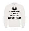 Свитшот Keep calm i have the coolest brother Белый фото