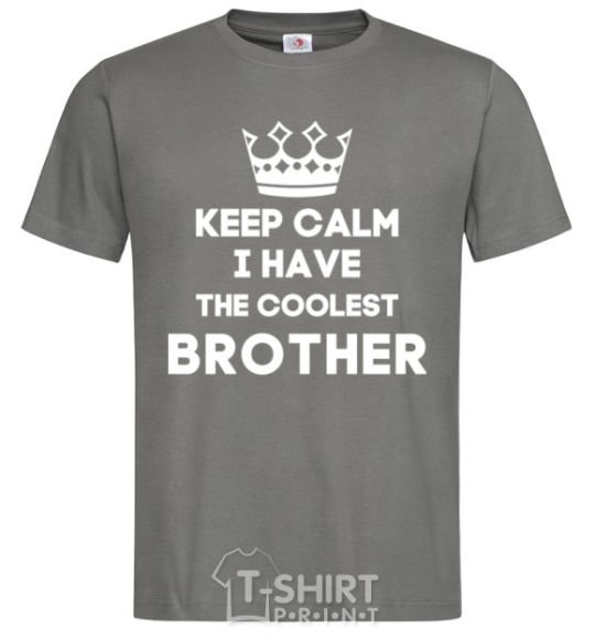 Мужская футболка Keep calm i have the coolest brother Графит фото