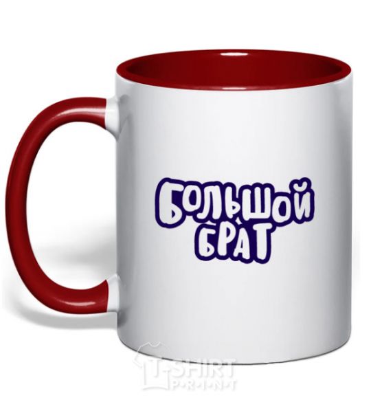 Mug with a colored handle Big brother V.1 red фото