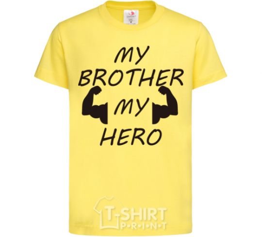 Детская футболка My brother my hero Лимонный фото