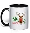 Mug with a colored handle Big brother Alex black фото